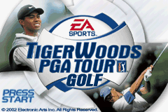 Tiger Woods PGA Tour Golf title screen for GameBoy Advance